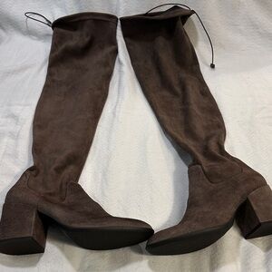 Chic Suede Over-the-Knee Boots in Brown